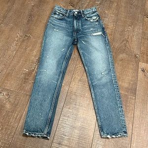 Moussy Vintage High Rise Distressed Tapered Jeans MK